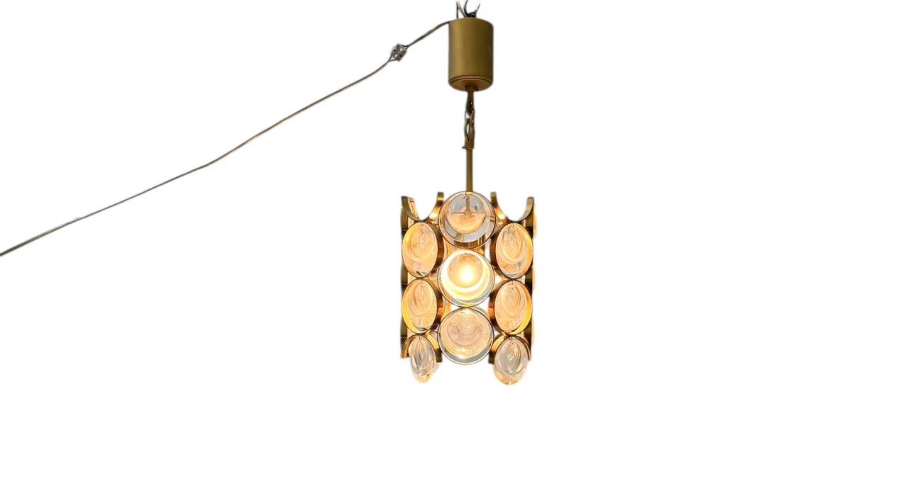 Hollywood Regency Pendant Lamp by Gaetano Sciolari for Palwa Germany, 1970s